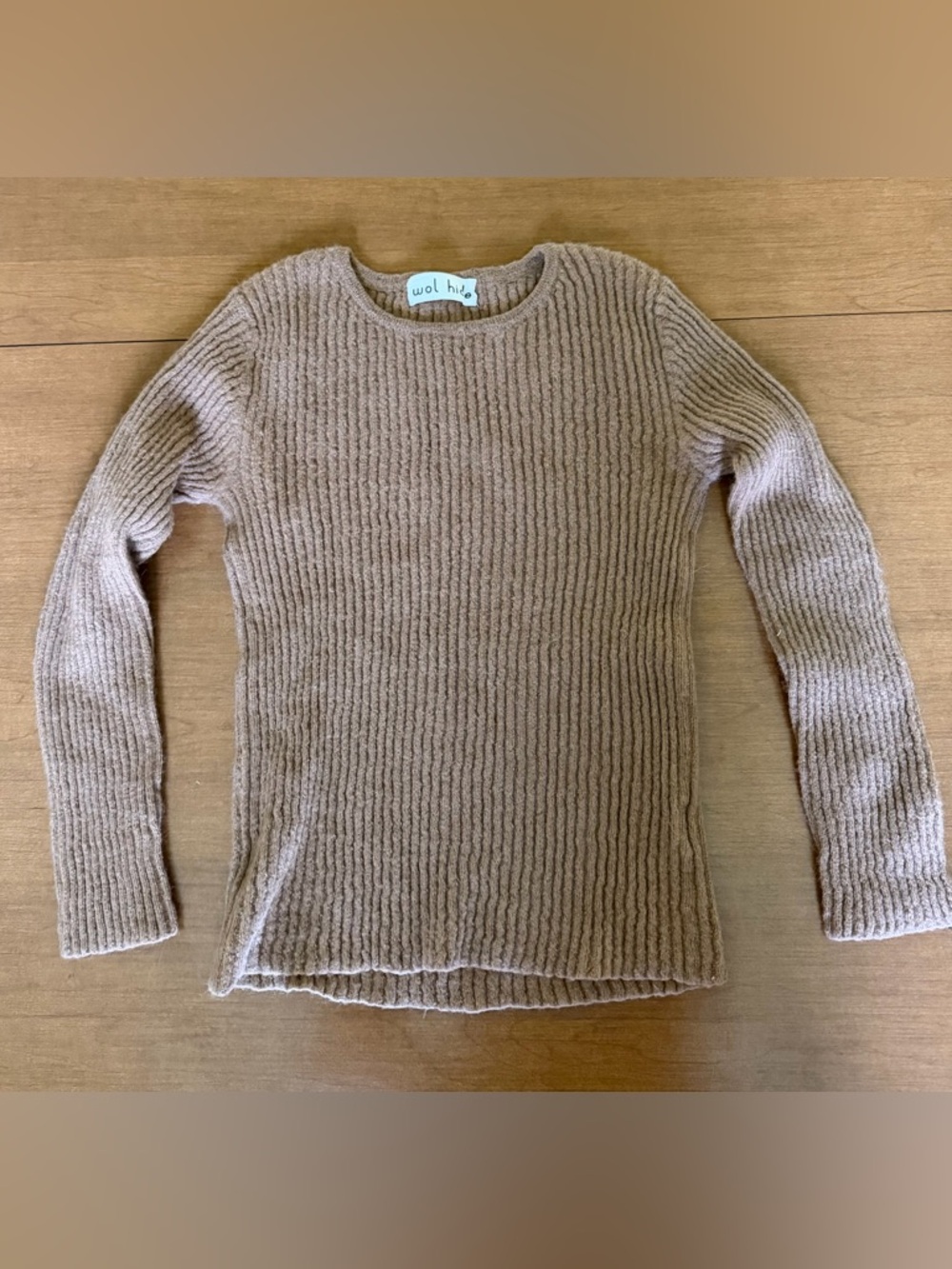 Wool & Hill Slim Ribbed Crewneck Sweater - Camel